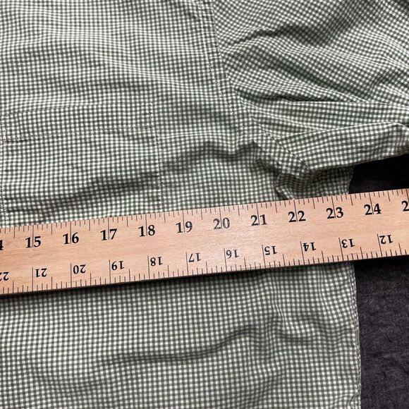 Banana Republic Button Up Shirt Mens XL Green Check Soft Wash Tailored Slim Fit - Picture 6 of 7